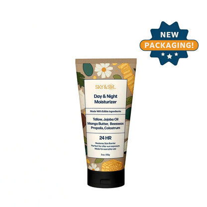 Sky and Sol Everything Cream | 100% Grass Fed Beef Tallow Moisturizer for Face and Body | Day & Night Skincare | Safe Natural Ingredients | After-Sun Care | All Skin Types | 3 oz